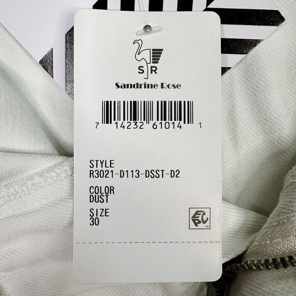 Sandrine Rose x Free People Wide Leg Curve Denim Jeans - Dust White - Size 30 - Picture 8 of 10